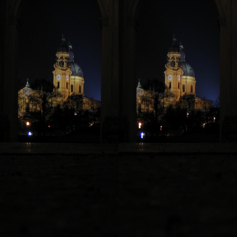 Theatinerkirche vom Dianatempel im Hofgarten