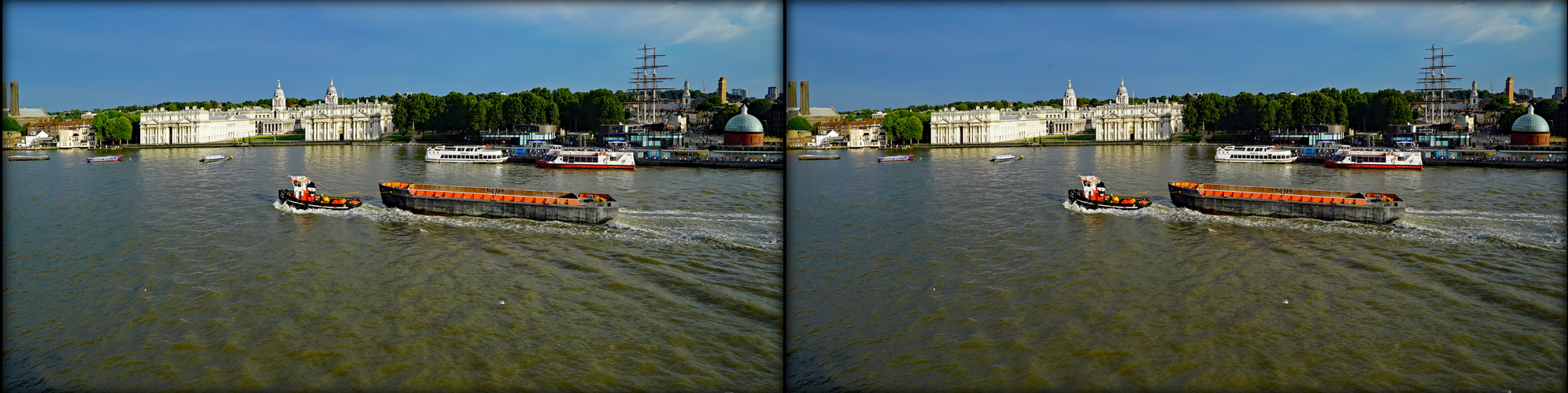 Themse  -  Schloss Nähe Greenwich    - 3D-II-View