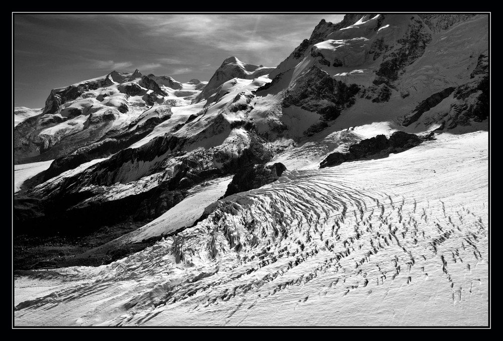 Theodulgletscher vor Monte Rosa Massiv