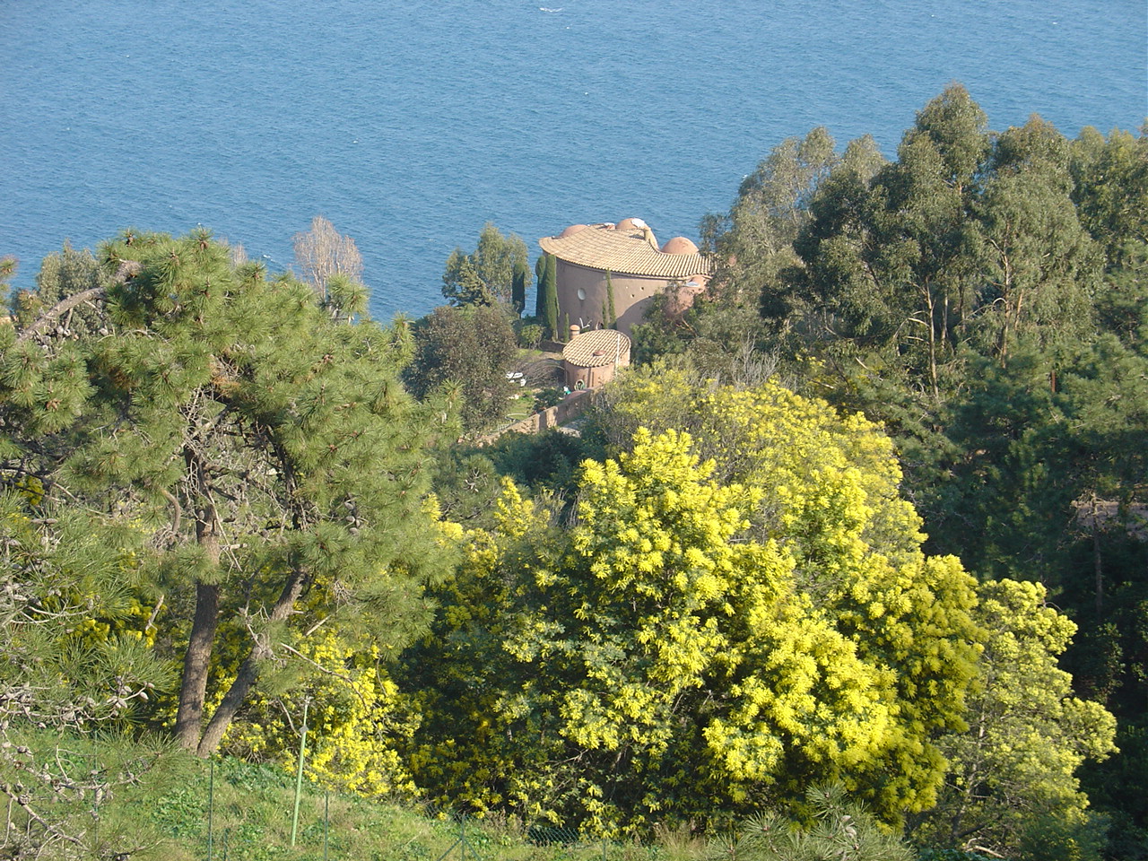 Théoule : la villa de Pierre Cardin entre les pins maritimes, les mimosas et la mer Méditerranée