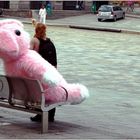 ... there's no taxi big enough for the pink rabbit ...