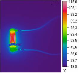 Thermografie von elektrischen Bauteilen / Wärmebildkamera