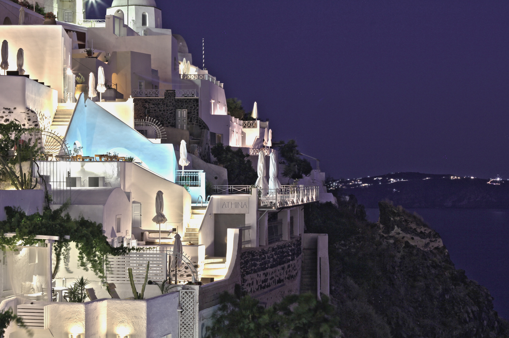 Thira at night