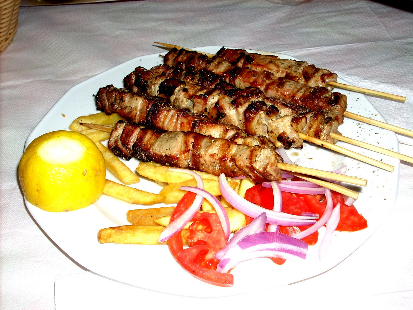 This is the typical Greek Souvlaki