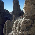 Thomas auf dem Bochette Weg, Brenta Italien 1991