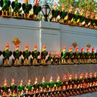 Thousands of rooster sculptures