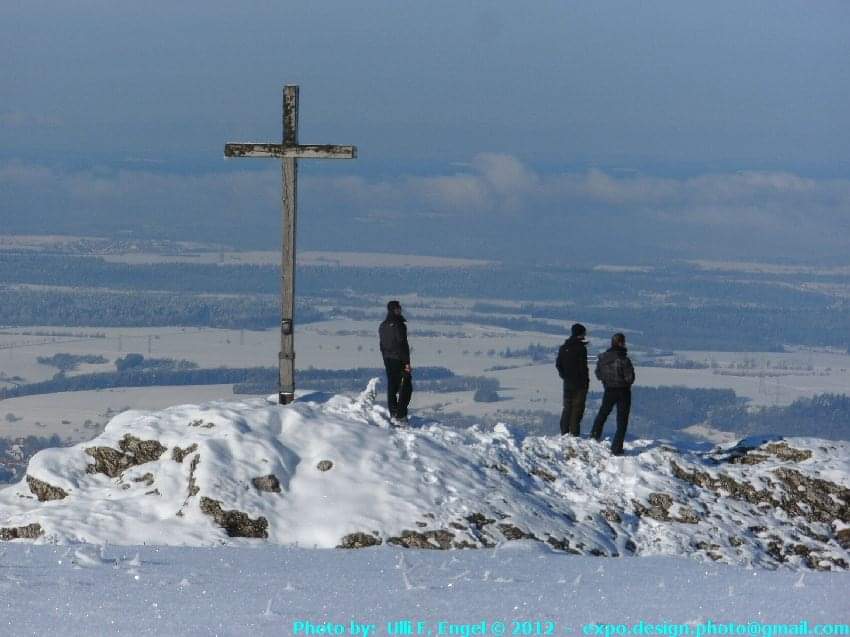 Three black guys in snow white winter landscape I