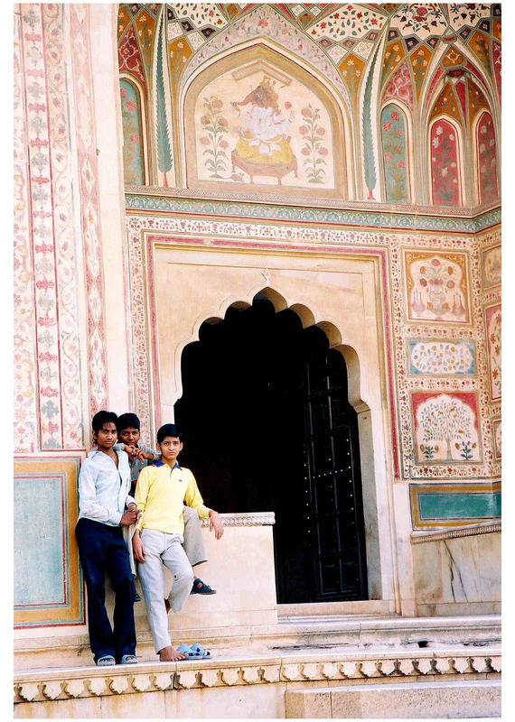 Three boys in Amber Palace