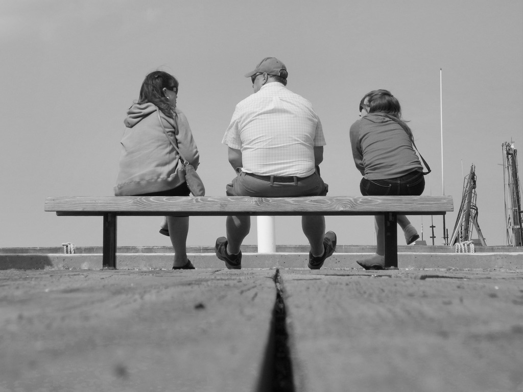 Three on a bench