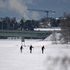 Three skiers on Ice