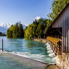 Thun mit Aare bei Hochwasser 2021