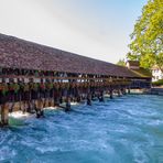 Thun mit Aare bei Hochwasser 2021