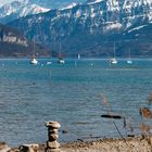 Thunersee mit Eiger und Mönch | Berner Oberland