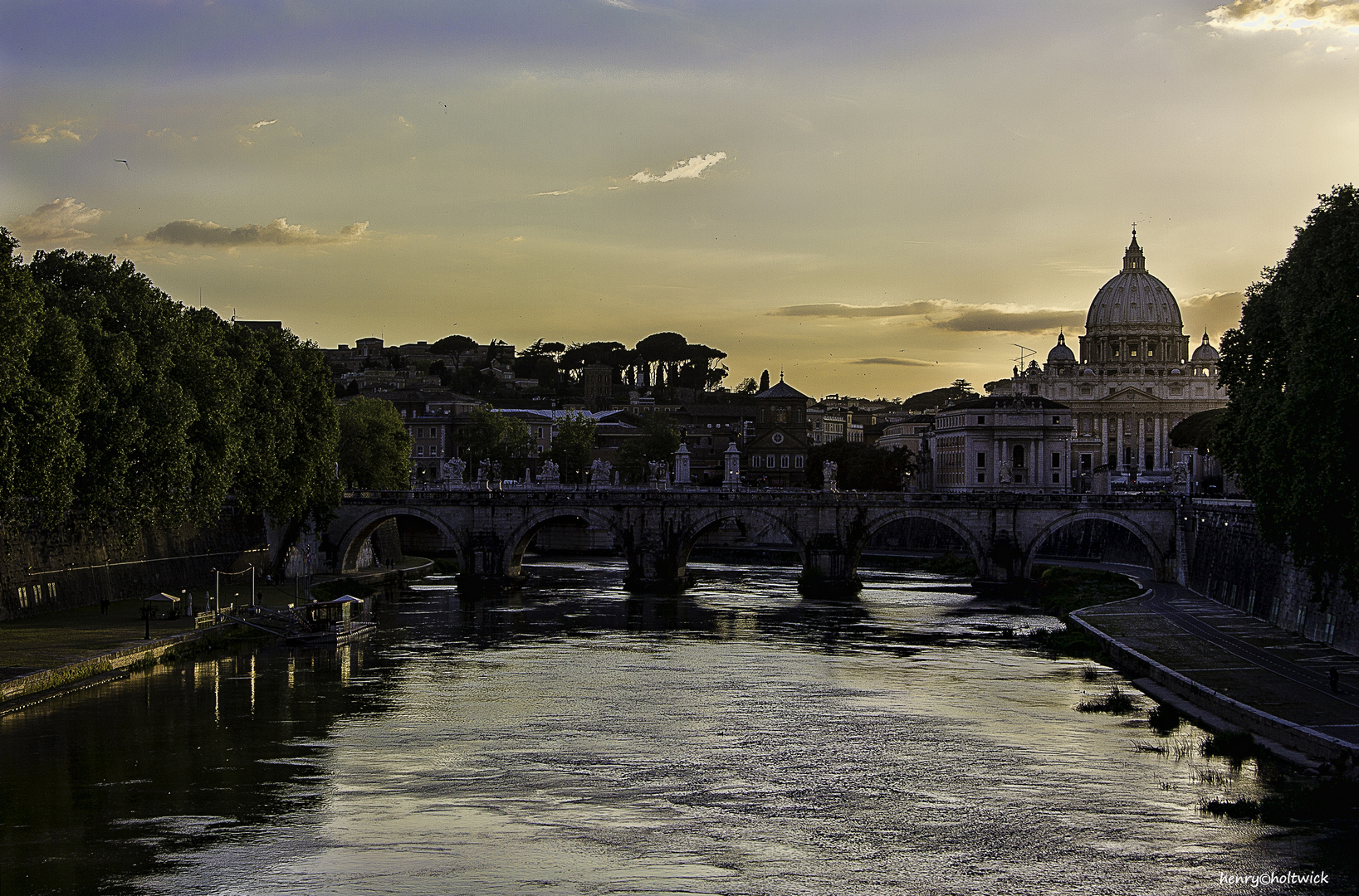 Tiber in der Abendsonne