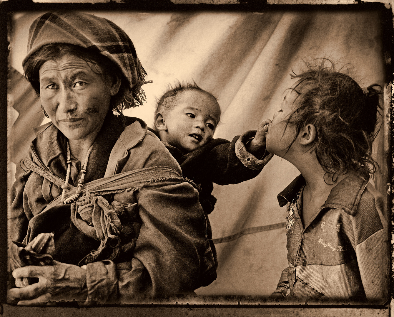 Tibet - Mother With Her Children