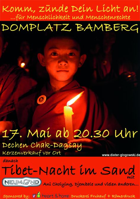 Tibet Nacht im Sand - Lichtermeer am Domplatz Bamberg