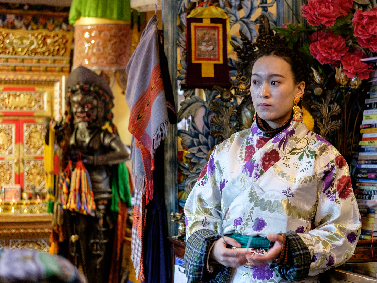 Tibetan girl in a shop, Beijing