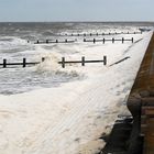 tide on the steps in Rhyl