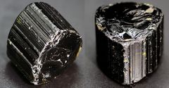 Tief dunkelgrüner Turmalin mit "Schiffskiel-Form"