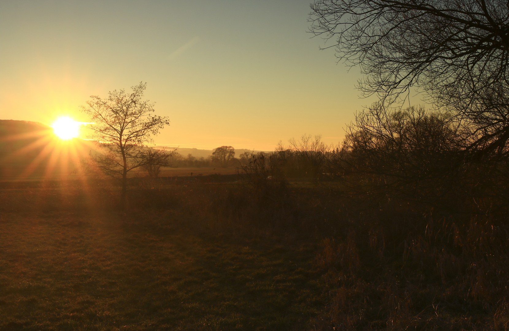 Tief stehende Sonne