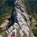 Tiefblick vom Traunstein- Ostgrat