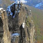 Tiefblicke von der Bastei als wir mal kurz Winter hatten...