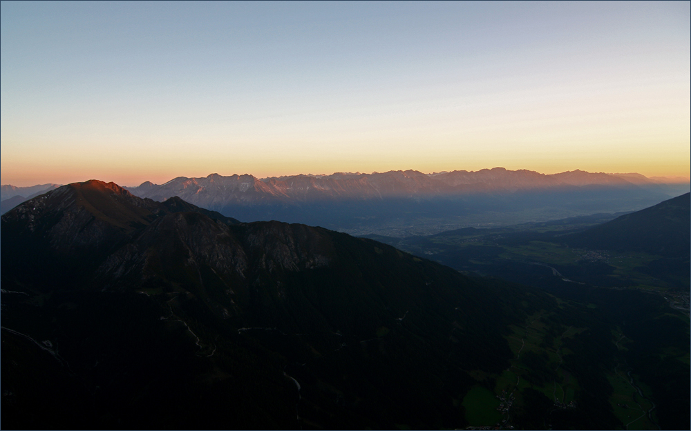 Tiefe Sonnenstrahlen im Inntal