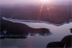 tiefer Sonnenstand über dem Rursee