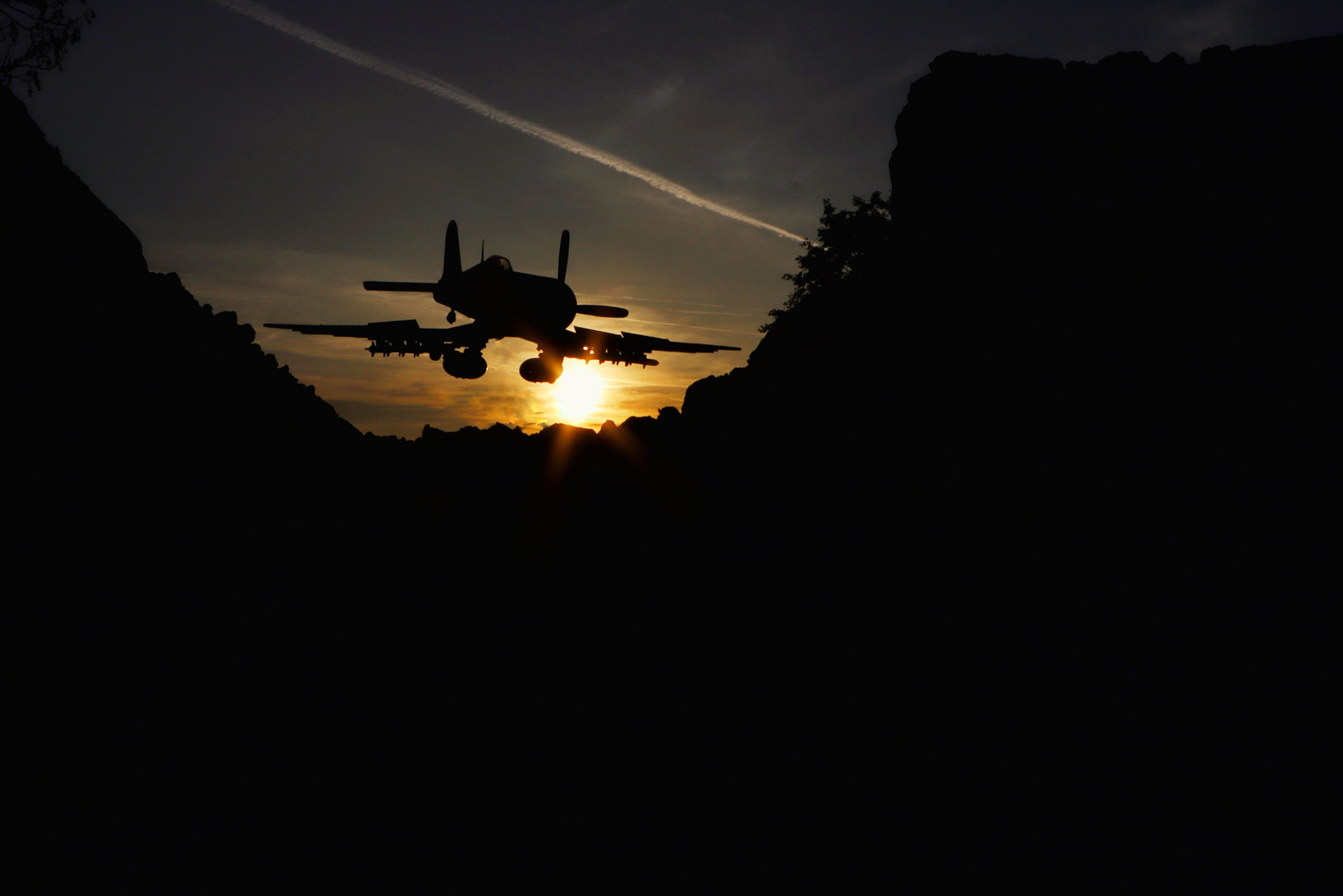 Tiefflug im Abendrot 