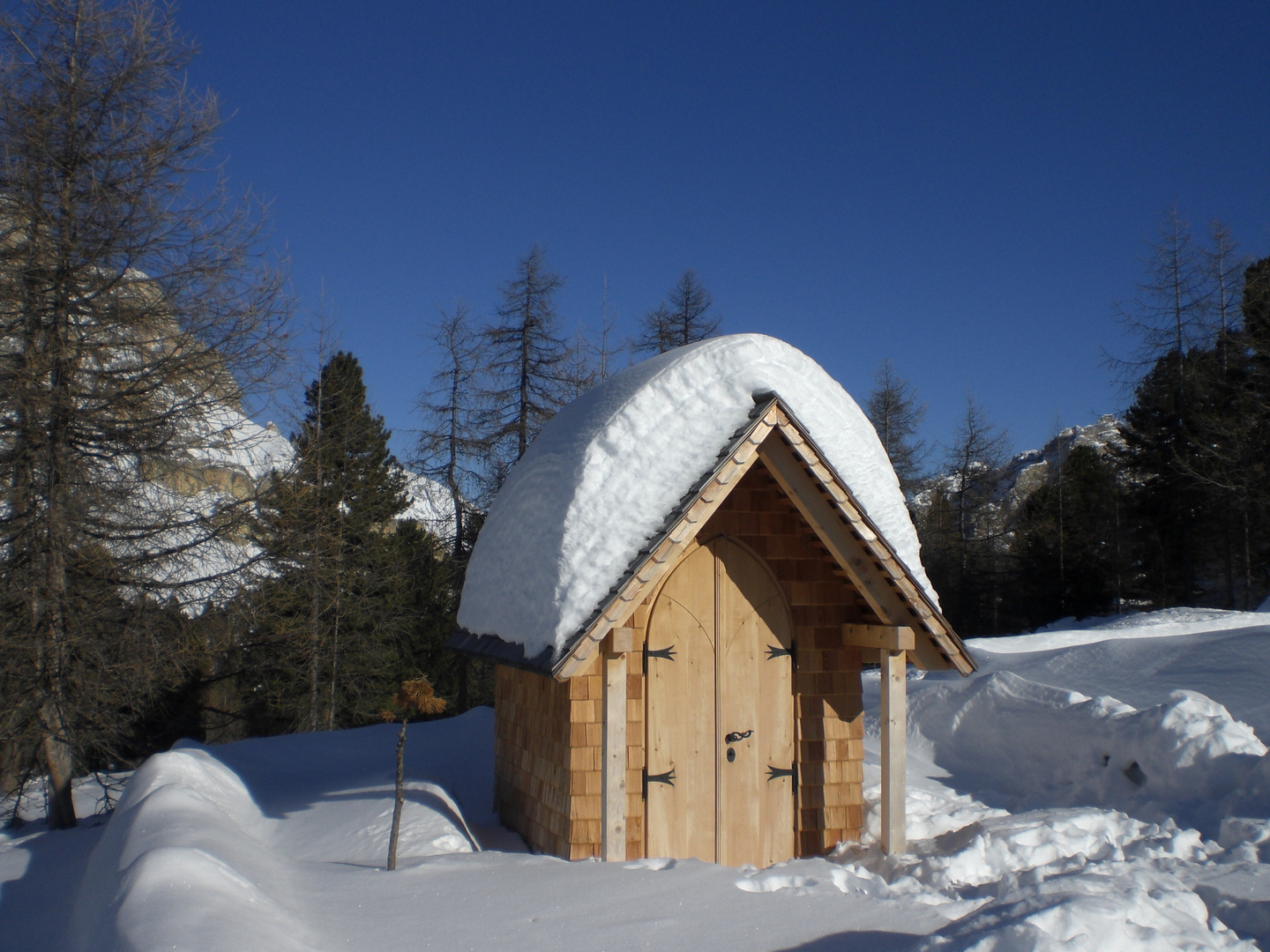 Tiefschnee auf der Fanesalm