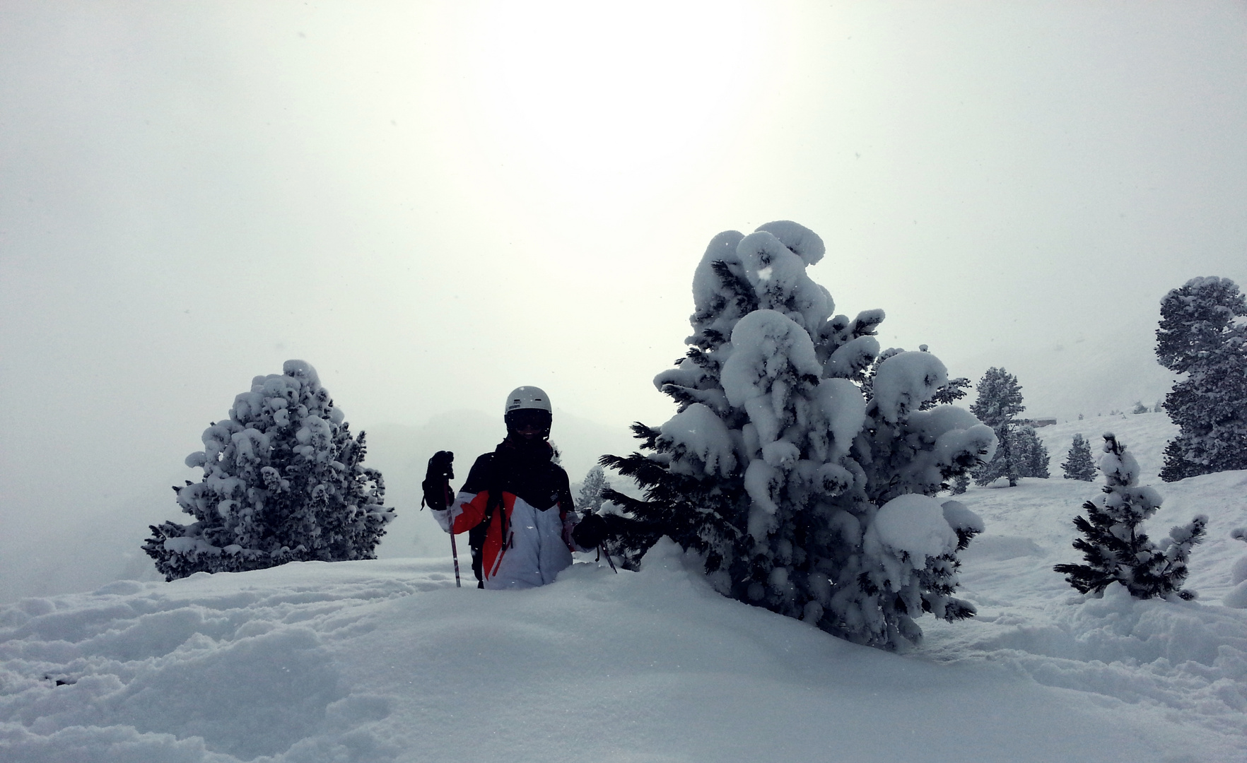 Tiefschnee Skifahren