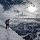 Tiefschnee und Sella-Blick