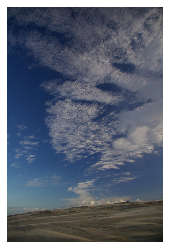 Tierische Wolken überm Sand