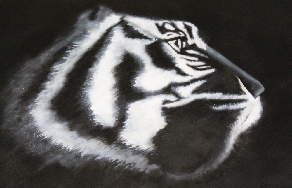 Tiger Airbrushversuch Step 2