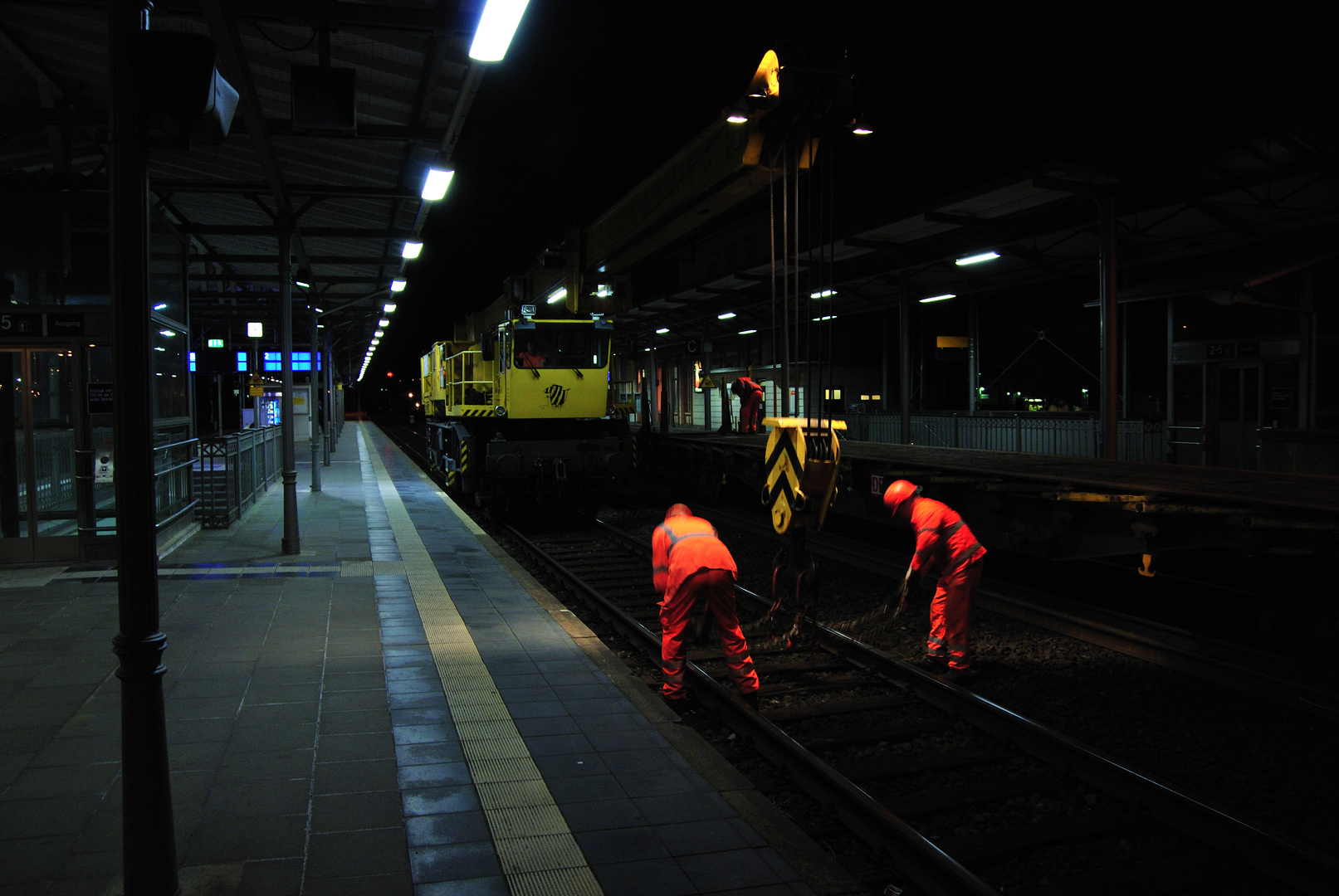 Tigerente in Remagen bei Gleisdemontage