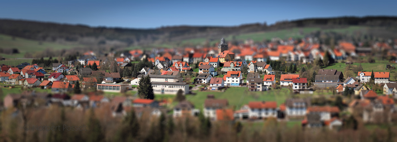 Tilt-Shift Panorama von Eschenstruth