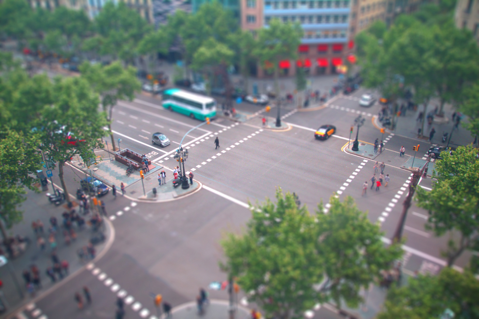 Tilt shifting sur Barcelone