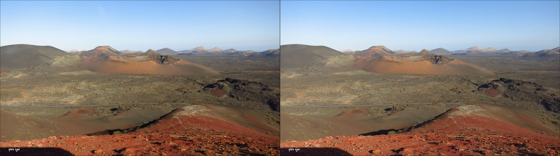 Timanfaya Vulkan Lanzarote - 3D Kreuzblick