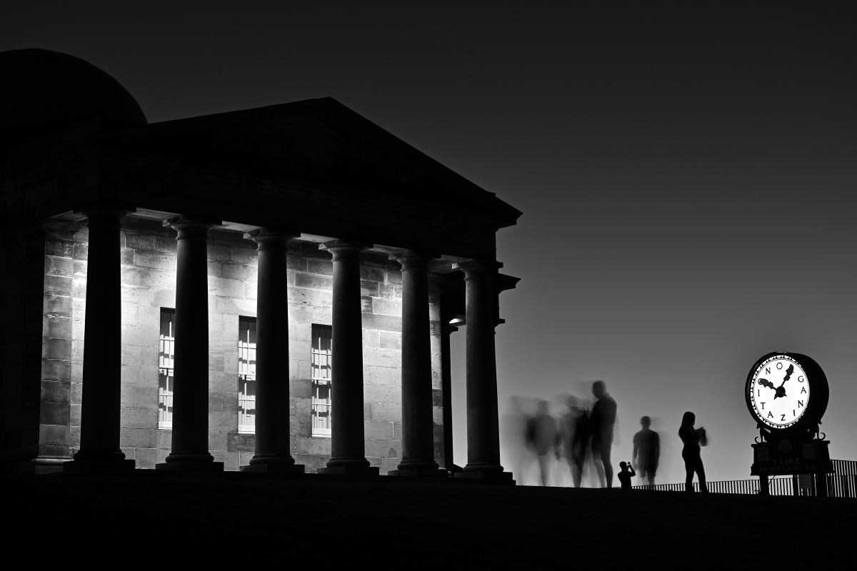 Time constantly moves on - on Calton Hill in Edinburgh, Scotland