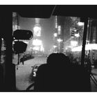 Time Square con la neve dal bus