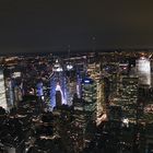 Time Square glowing blue