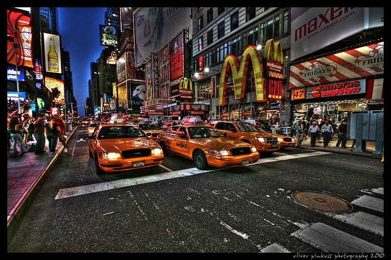 Time Square Taxis (HDR)