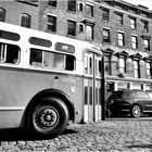 Time Traveler on Brooklyn Cobblestones