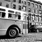 Time Traveler on Brooklyn Cobblestones