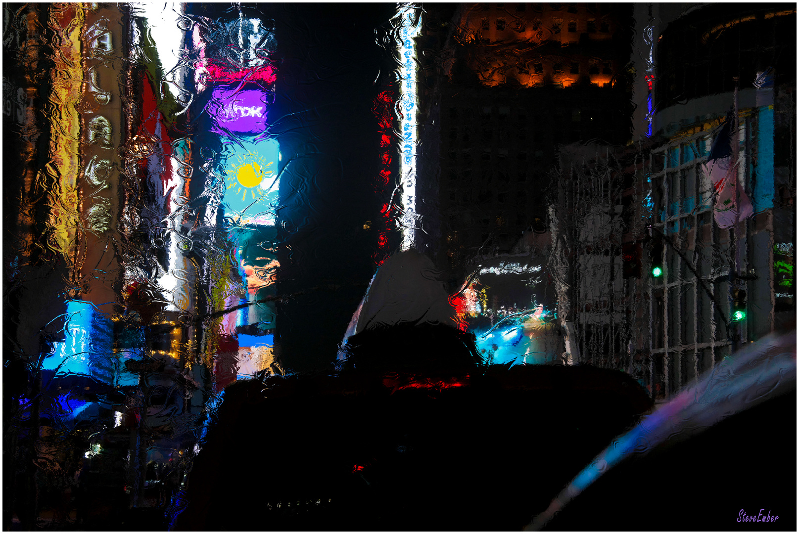 Times Square by Taxi - Late Night Impression 