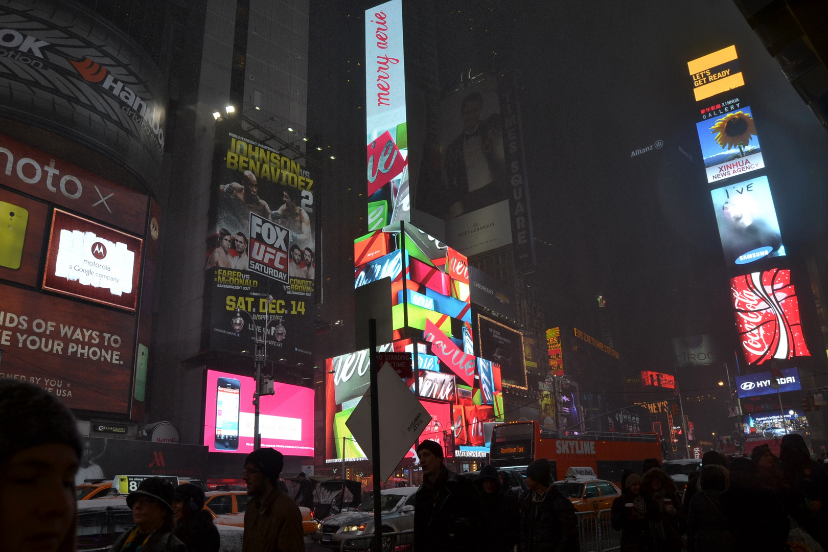 Times Square, snow