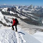 Tina beim Abstieg von der Dufourspitze.