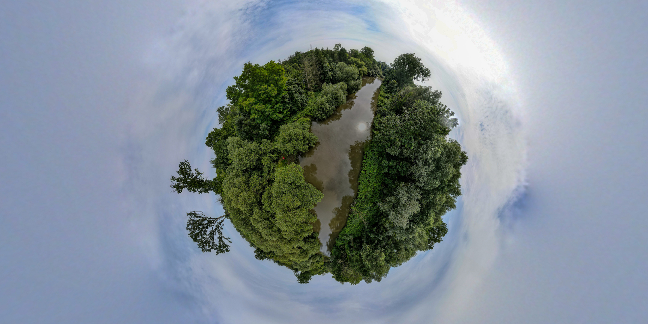 Tiny Planet Moder Fluss im Elsass