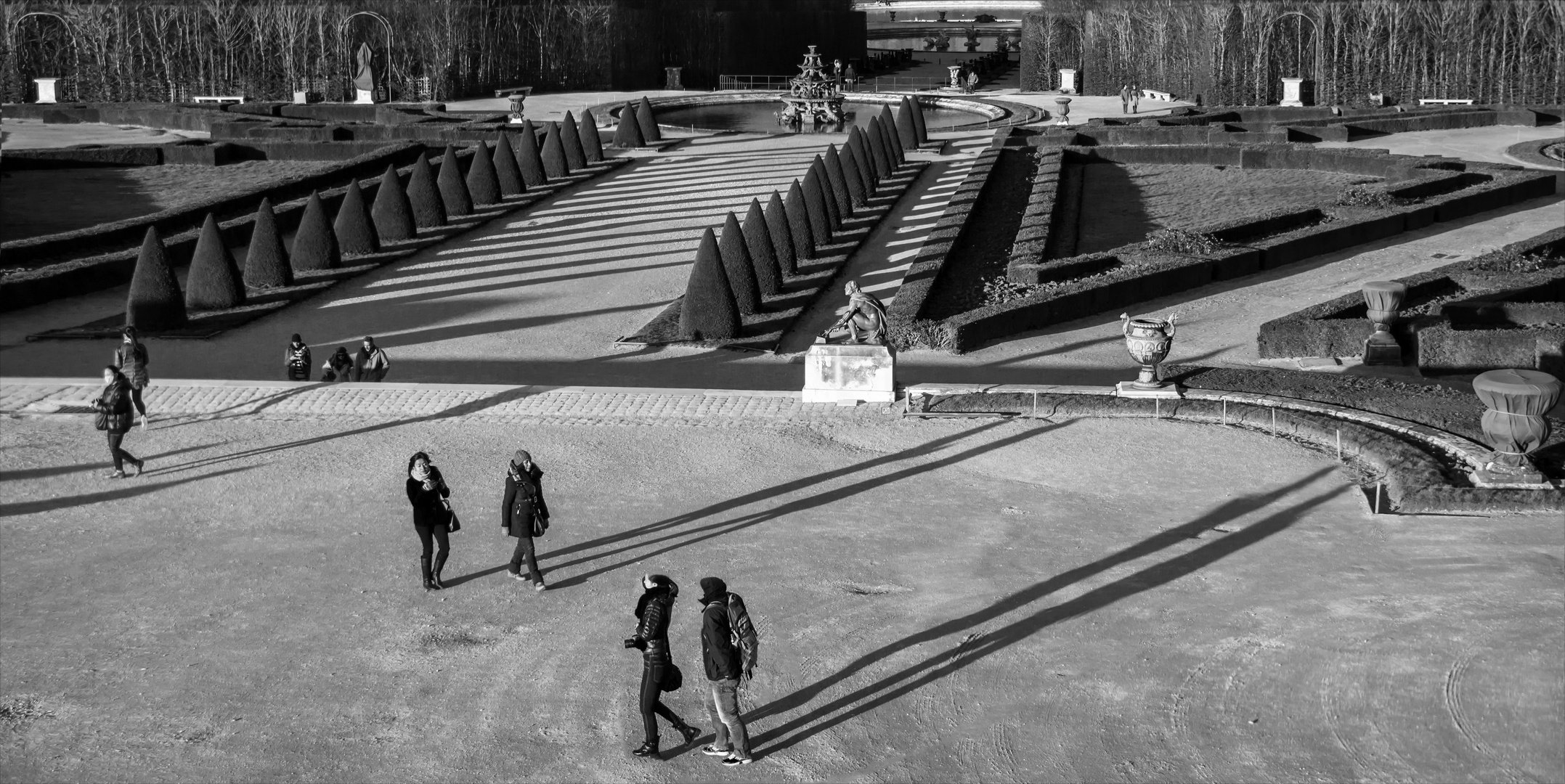 Étirements dans les jardins de le Nôtre