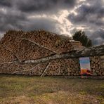 Tirol  - Holz vor Hütte